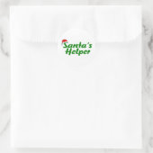 Santas Helper Green Runder Aufkleber (Tasche)