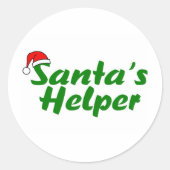 Santas Helper Green Runder Aufkleber (Vorderseite)