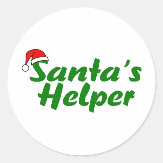 Santas Helper Green Runder Aufkleber (Vorderseite)