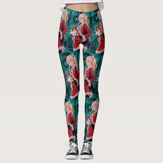 Santas Helper Kostüme Frauen Leggings (Vorderseite)