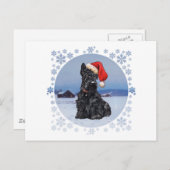 Santa's Helper Scottish Terrier Feiertagspostkarte (Vorne/Hinten)