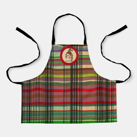 Santa's Helpers Elf Plaid Design Schürze (Vorderseite)