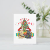 Santas Helpers Feiertagspostkarte (Stehend Vorderseite)