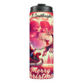 Santas himmlische Schlittenfahrt Thermosbecher (Vorderseite)