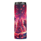 Santas himmlische Schlittenfahrt Thermosbecher (Rückseite)