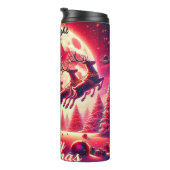 Santas himmlische Schlittenfahrt Thermosbecher (Nach rechts gedreht)