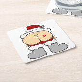 Santas-Hintern Rechteckiger Pappuntersetzer (angewinkelt)