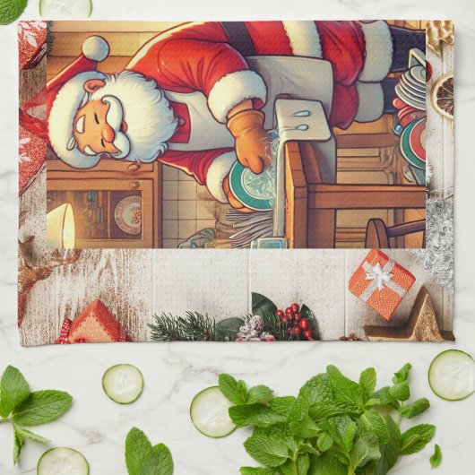 "Santa's Holiday Chores Towel" Geschirrtuch (Gefaltet)