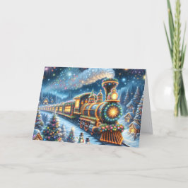 Santa's Holiday Express Train Feiertagskarte