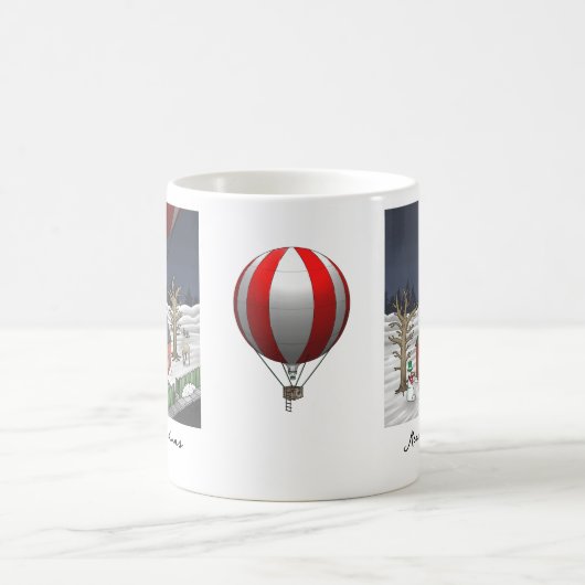 Santa's Hot Air Balloon Kaffeetasse (Mittel)