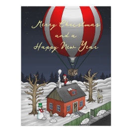 Santa's Hot Air Balloon Poster