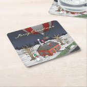 Santa's Hot Air Balloon Rechteckiger Pappuntersetzer (angewinkelt)