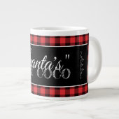"Santa's" Hot Coco Red & Black Buffalo Kariert Jumbo-Tasse (Vorderseite Rechts)