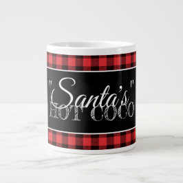 "Santa's" Hot Coco Red & Black Buffalo Kariert Jumbo-Tasse