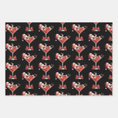 Santa's Hot Mess Christmas Martini Funny Santa Geschenkpapier Set (Vorderseite)