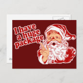 Santas Huge Paket Feiertagspostkarte (Vorne/Hinten)