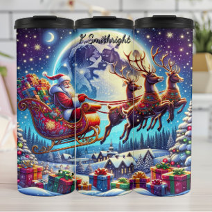 Santas interstellarer Weihnachtsabendritt Thermosbecher