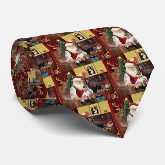 Santa's Jack Russell Terrier (lkup) Krawatte (Gerollt)