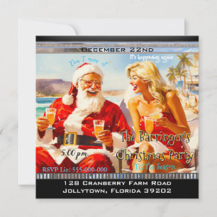Santas jährliche Strand-Weihnachtsfeier Einladung