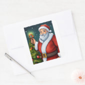 "Santa's Jingle Bell Labels" Quadratischer Aufkleber (Umschlag)