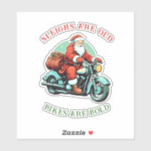 Santas Joyride Motorrad Weihnachten Aufkleber (Blatt)