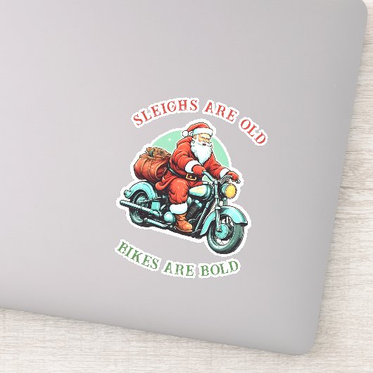 Santas Joyride Motorrad Weihnachten Aufkleber (Detail)