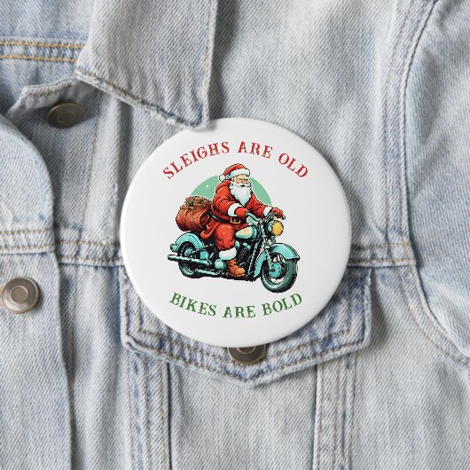 Santas Joyride Motorrad Weihnachten Button (Beispiel)
