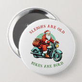 Santas Joyride Motorrad Weihnachten Button (Vorne & Hinten)