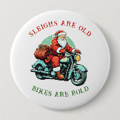 Santas Joyride Motorrad Weihnachten Button (Vorderseite)