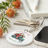 Santas Joyride Motorrad Weihnachten Schlüsselanhänger (Vorderseite rechts)