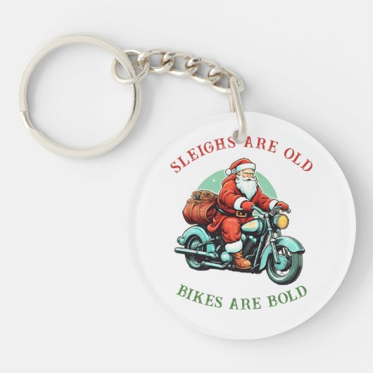 Santas Joyride Motorrad Weihnachten Schlüsselanhänger (Vorderseite)