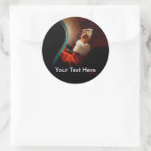 Santas Kaffeepause Runder Aufkleber (Tasche)