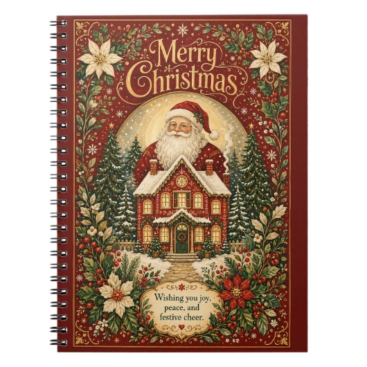 Santa's Kamin-Gruß Notizblock (Vorderseite)