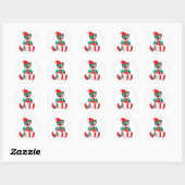Santas Kitten Elves Classic Round Stickers (Blatt)