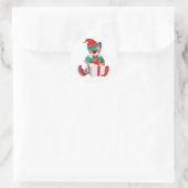 Santas Kitten Elves Classic Round Stickers (Tasche)