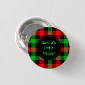 Santas kleiner Helfer Custom Round Button (Vorne & Hinten)