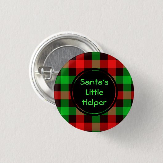 Santas kleiner Helfer Custom Round Button (Vorne & Hinten)