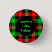 Santas kleiner Helfer Custom Round Button (Vorderseite)