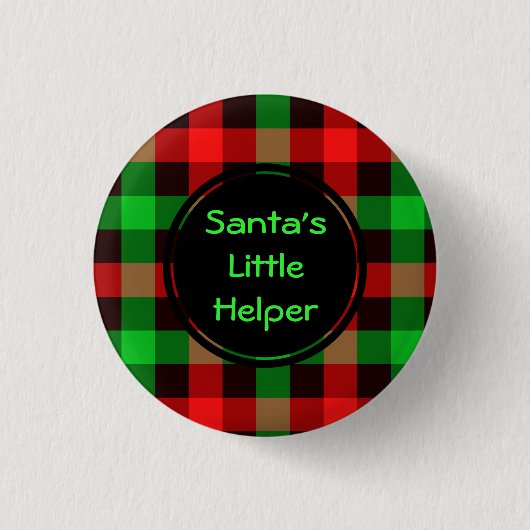 Santas kleiner Helfer Custom Round Button (Vorderseite)