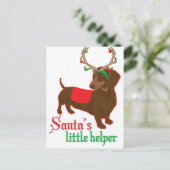 Santas kleiner Helfer Feiertagspostkarte (Stehend Vorderseite)