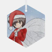 Santa's kleiner Helfer Ornament Aus Glas (Rückseite)