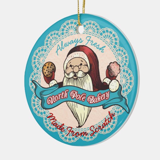 Santas Kochbäckerei Kulinarischer Weihnachtsschmuc Keramik Ornament (Links)
