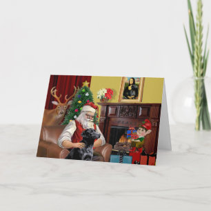 Santa's Labrador (Schwarz) Feiertagskarte