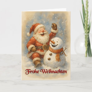 Santas Lachen im Winterzauber Dankeskarte
