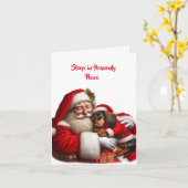 SANTA'S LAP DACKEL CHRISTMAS CARD KARTE (Gelbe Blume)
