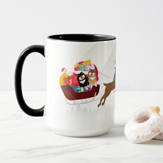 Santas Lappy Helpers - Lapphund Tasse (Mit Donut)