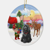 Santas Leckerei - Black Cocker Spaniel Keramikornament (Links)