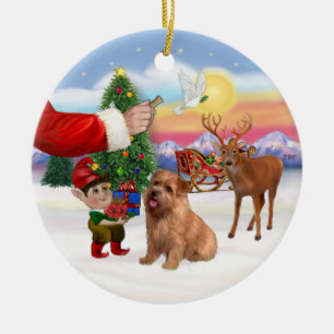 Santas Leckerei für seinen Norfolk Terrier Keramik Ornament