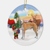 Santas Leckerei - Light Red Greyhound Keramikornament (Links)
