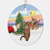 Santas Leckerei - Ruddy Abyssinian cat Keramikornament (Links)